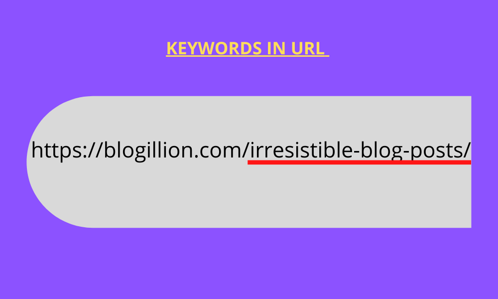 URL optimised in on-page SEO actions