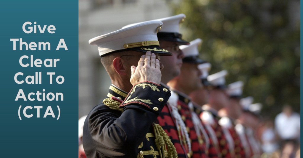 clear call to action at end