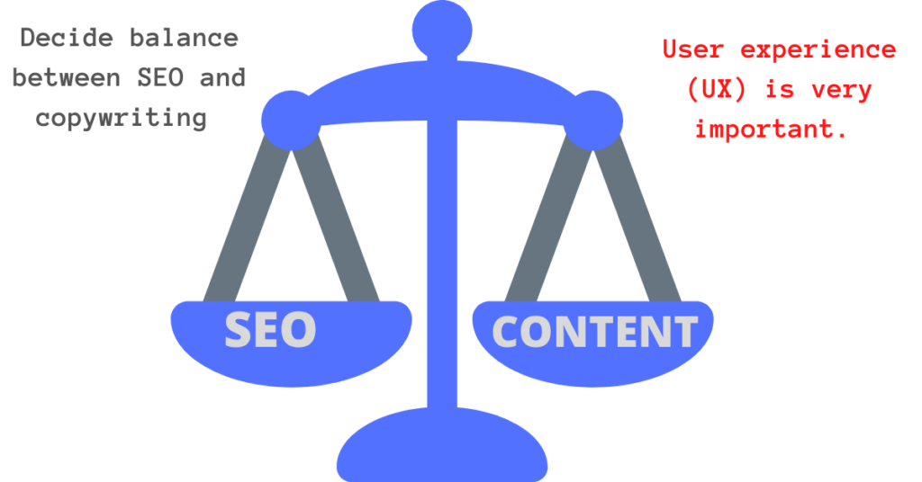 balance between SEO copywriting and UX