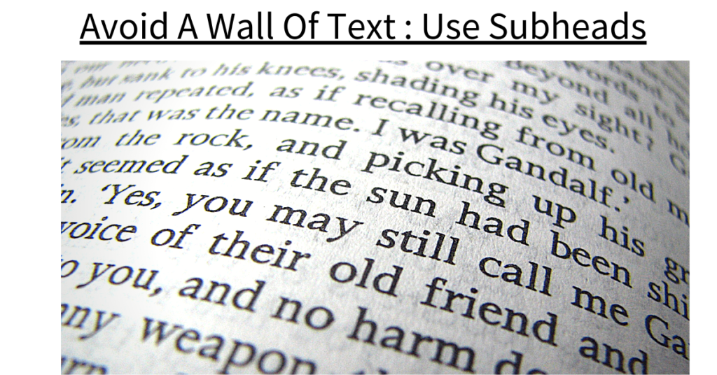 subheadings, short paras help create great posts