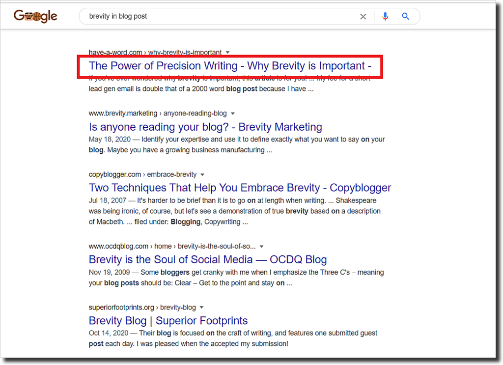 brevity in writing blog posts