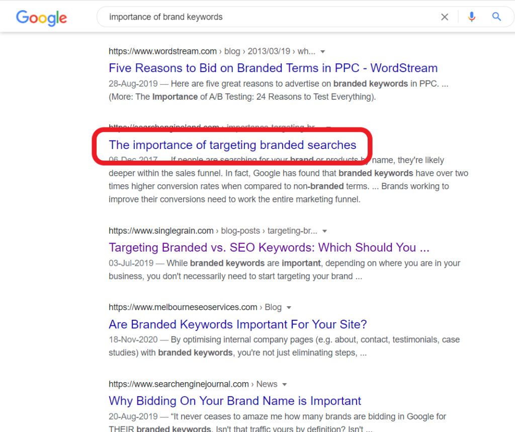 importance of Branded searches