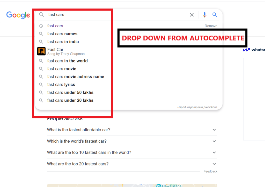 google auto complete
