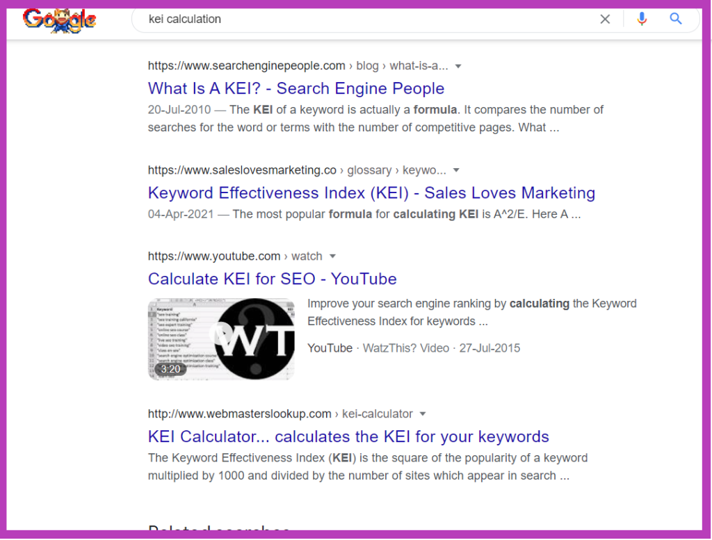 KEI, keyword effectiveness index for keyword research