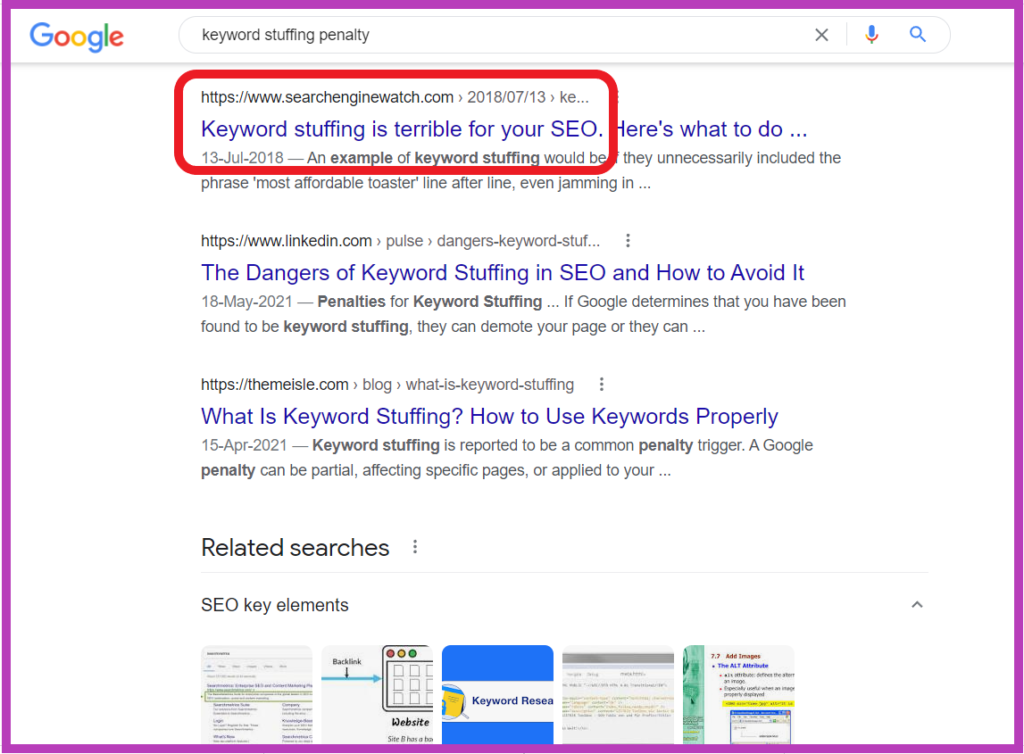 keyword stuffing should be avoided