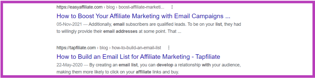 email list for affiliate marketing