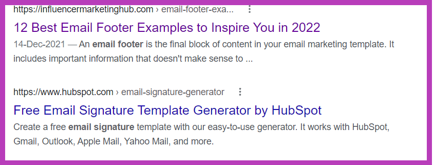 email newsletter footers and signatures