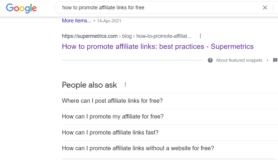 affiliate link promotion for free