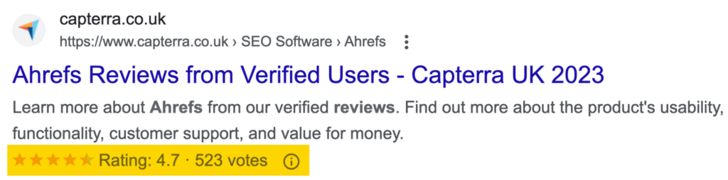Rich Snippet Type - Star Ratings